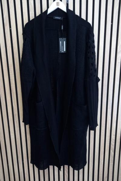 Ceremony Delikli Örgü Triko Hırka Siyah