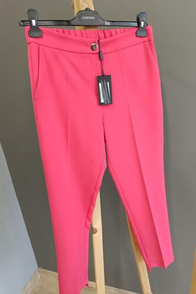 Ceremony Paçası Asimetrik Cigarette Pantolon Fuşya