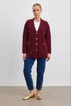 Merwish Blazer Triko Ceket Bordo