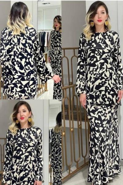 Sade Butik Verev Etek Bluz Takım Karışık Desenli