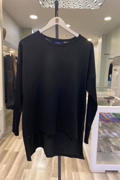 Süssü Vanizalı Viskon Triko Bluz Siyah