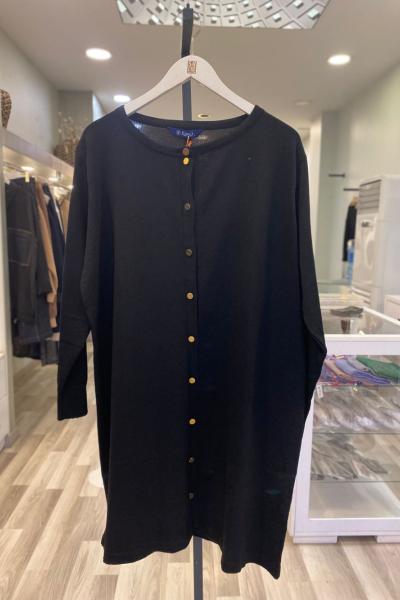 Süssü Vanizalı Düğmeli Triko Ceket Siyah