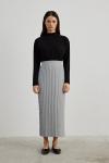 Merwish Plise Triko Etek Gri