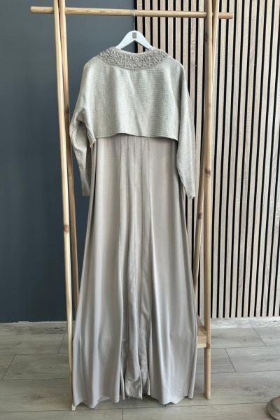 Ceremony Bolerolu Elbise Taş Rengi