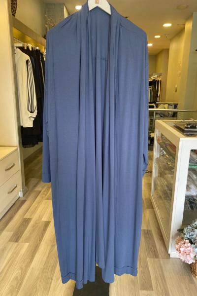 Ceremony Eteği Katlı Dikişli Arkası Aller Detaylı Uzun Bambu Kap İndigo