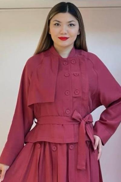 Ceremony Çift Patlı Rüzgarlı Detaylı Kısa Pasıon Ceket Kırmızı