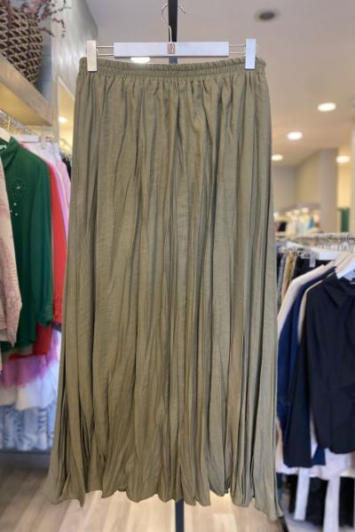 Ceremony Beli Lastikli Kraş Pasıon Etek Haki