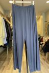 Ceremony Paçası Katlama Dikiş Beli Lastikli Bol Paça Bambu Pantolon İndigo