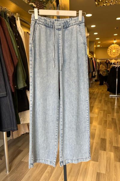 Magazin BELİ LASTİKLİ ARKASI CEPLİ PANTOLON Mavi