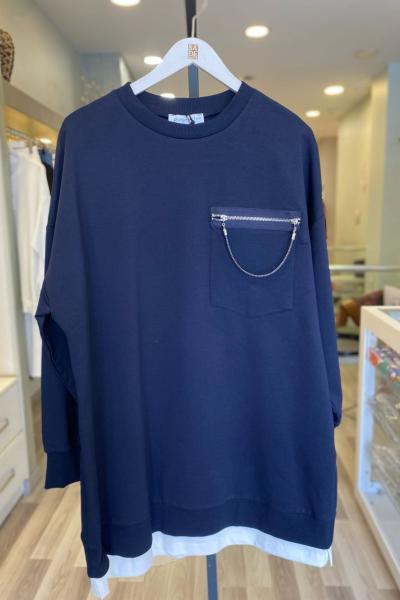 Puane CEBİ FERMUAR DETAYLI SWEAT Lacivert