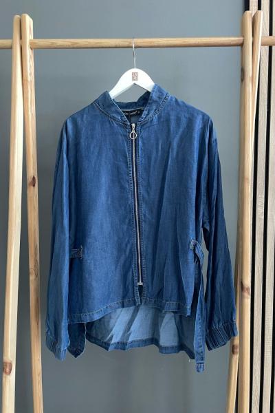 Ceremony  İspanyol Tencel Bomber Ceket Lacivert