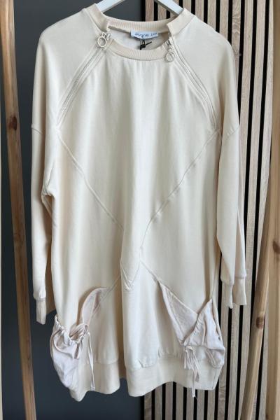 Puane Torba Cepli Sweat Shirt Bej