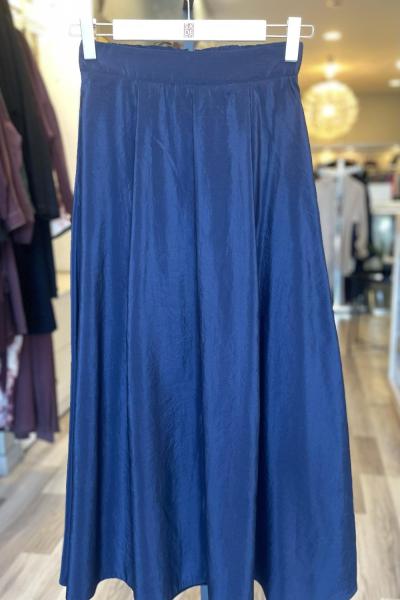 Ceremony Arkası Lastikli Önü Pileli Dubai Etek  Lacivert