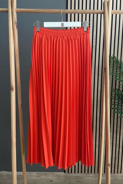 SADE Pilise Krep Etek  Turuncu