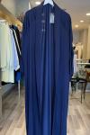 Ceremony Memory Cupra Kolları Büzgülü Kaftan  Lacivert
