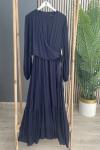 Ceremony Ön Aller Bağlama Detaylı Memory Cupra Elbise Lacivert