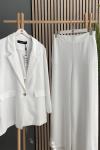 Ceremony Oversize Ceketli Takım Beyaz