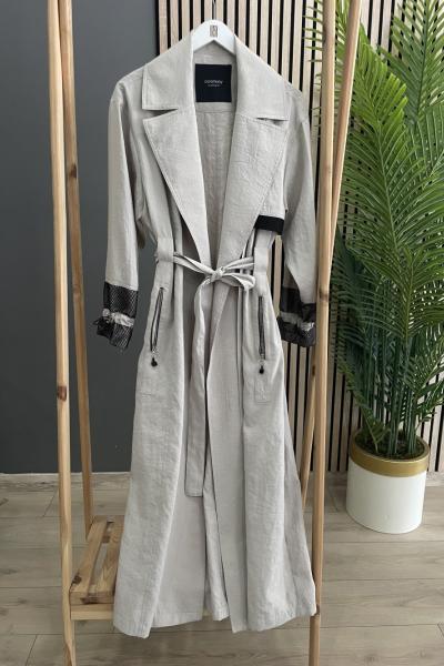 Ceremony Kolları File Detaylı Trenç Taş Rengi