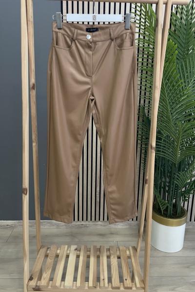 Ceremony Havuç Paça Deri Pantolon Kahverengi