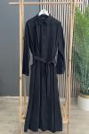 Ceremony Önü Ve Arkası Aller Detaylı Yandan Torba Cepli Pasion Gömlek Elbise Siyah