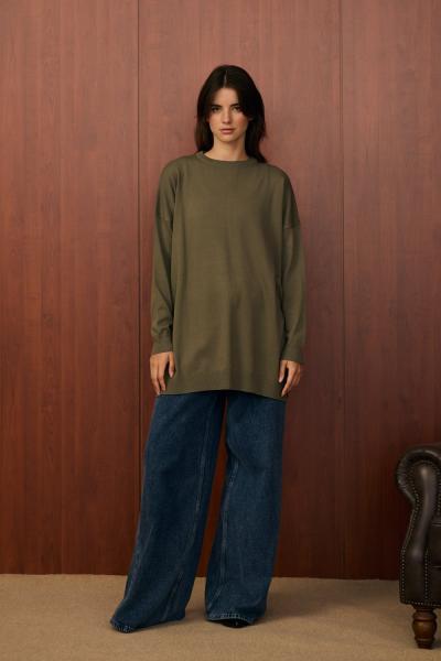 Merwish Venedik Triko Tunik Haki