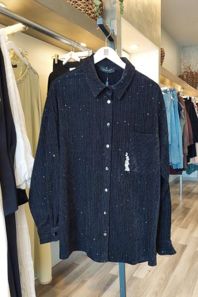 Ceremony Tek Cepli ve İşlemeli Queen Tunik Siyah