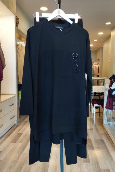 Ceremony 2026 KIŞ Sol Göğsü İşlemeli Pantolonlu Bambu Takım Siyah