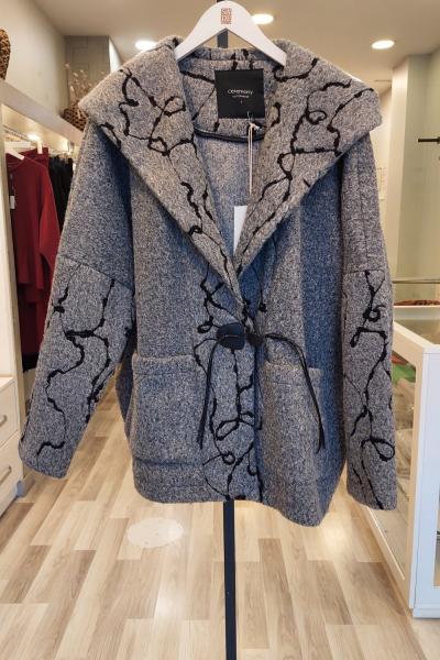 Ceremony 2026 KIŞ Terra Önden Bağcık Detaylı Kısa Kaban Gri