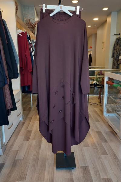 Ceremony 2026 KIŞ Luna Önü Anvelop Pantolonlu Takım Kahverengi