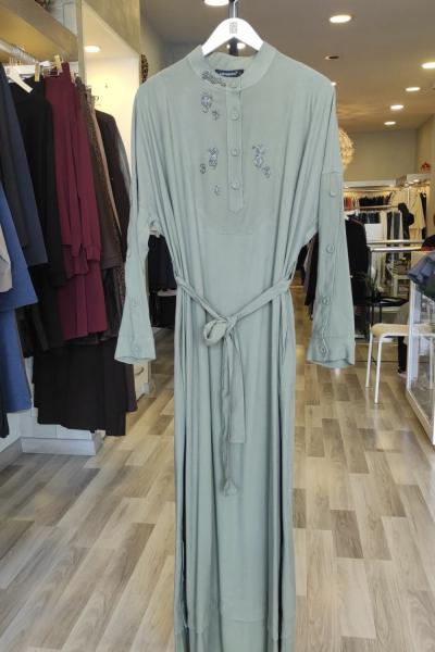 Ceremony 2026 KIŞ Kolları ve Etek Altı Düğme Detaylı Elbise Yeşil