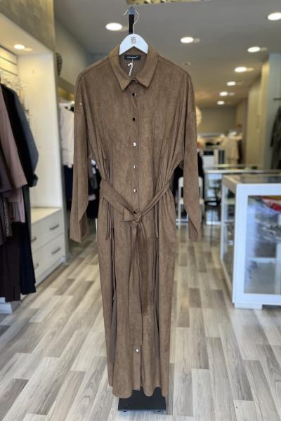 Ceremony 2026 KIŞ Suet Gömlek Elbise Haki