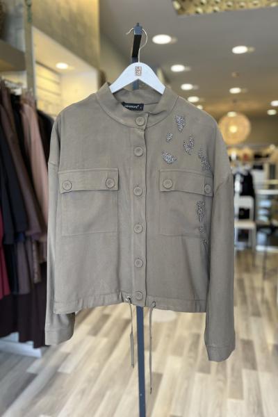 Ceremony 2026 KIŞ Hakim Yaka Cepli Ve İşlemeli Kısa Ceket Haki