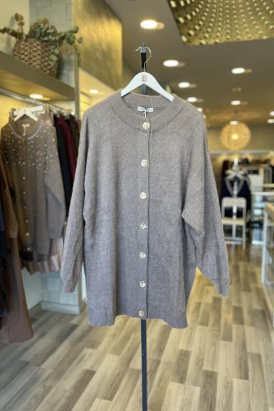 Magazin Angora Gold Düğmeli Hırka Vizon