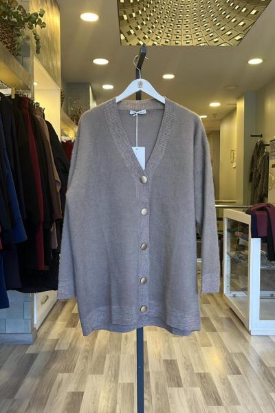 Magazin Angora V Yaka Hırka Vizon