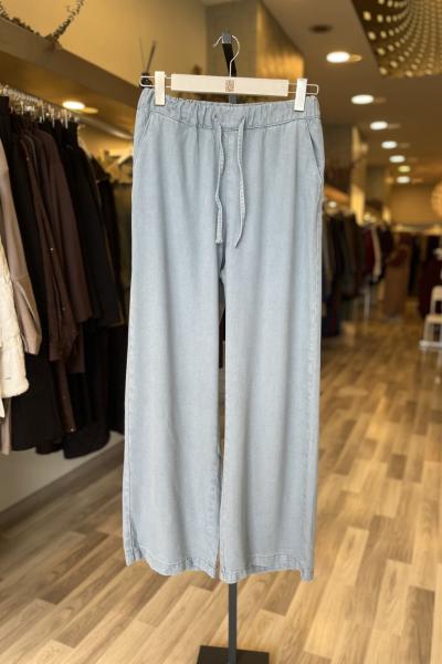 Magazin BELİ LASTİKLİ ARKASI CEPLİ PANTOLON Bebe Mavisi