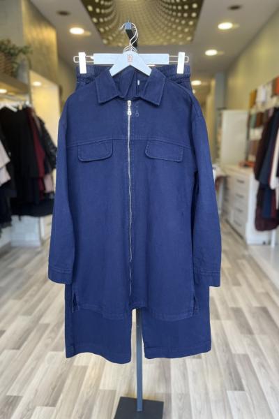 Magazin Kemer Detaylı Yakalı Takım Lacivert