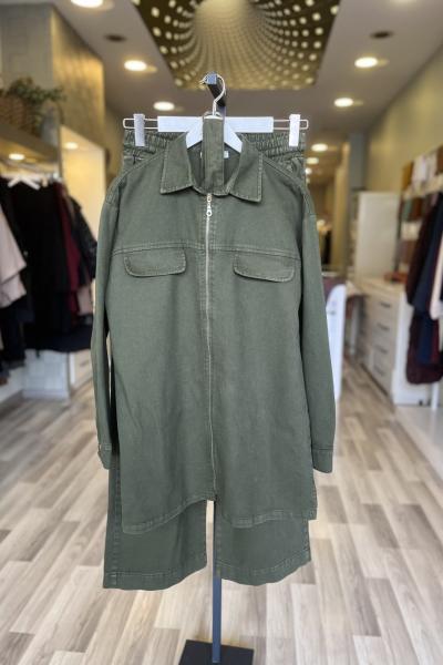 Magazin Kemer Detaylı Yakalı Takım Yeşil