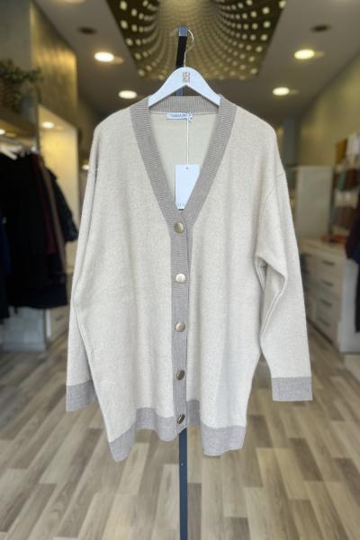 Magazin Angora V Yaka Hırka Bej