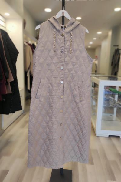 Ayşe Akay Kapitone Yelek Bej