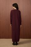 Merwish Basic Triko Elbise Bordo