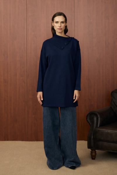 Merwish Yaka Verev Tunik Lacivert