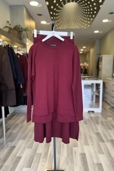 Knıt Lovess! Sera Takım Bordo