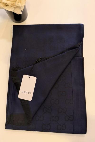 SADE Gucci Monogram Desen Şal Lacivert