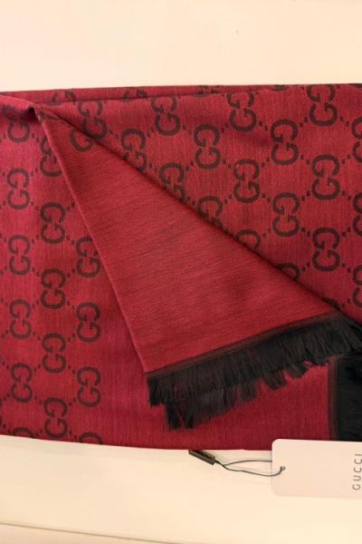 SADE Gucci Monogram Desen Şal Bordo