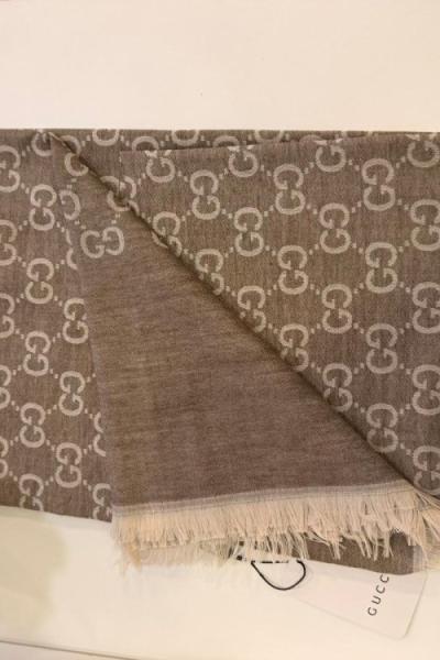 SADE Gucci Monogram Desen Şal Kahverengi