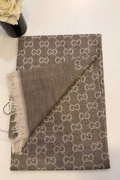 SADE Gucci Monogram Desen Şal Kahverengi