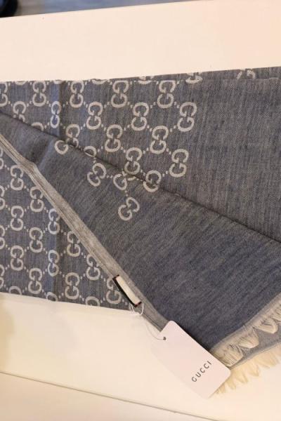 SADE Gucci Monogram Desen Şal Gri