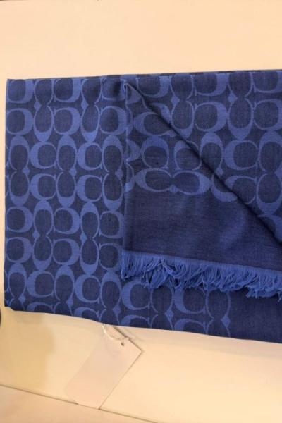 SADE Coach Monogram Desen Şal Lacivert