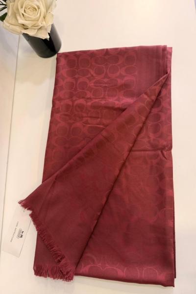SADE Coach Monogram Desen Şal Bordo