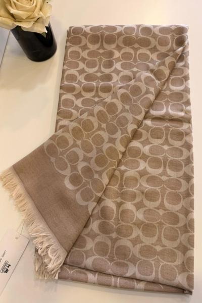 SADE Coach Monogram Desen Şal Vizon